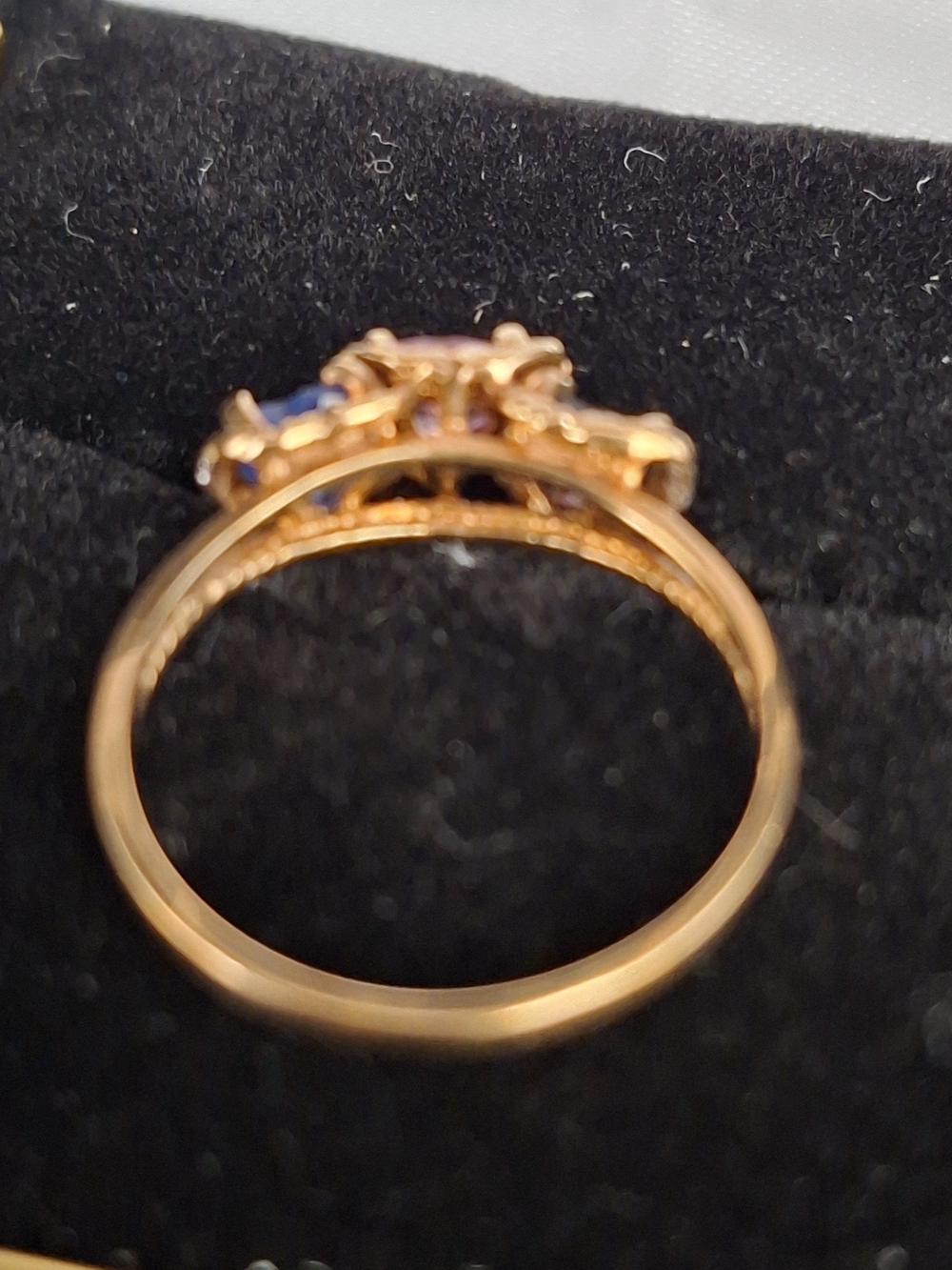 Three-Heart Multi-Gemstone Ring in 10K Gold - Picture 3 of 6